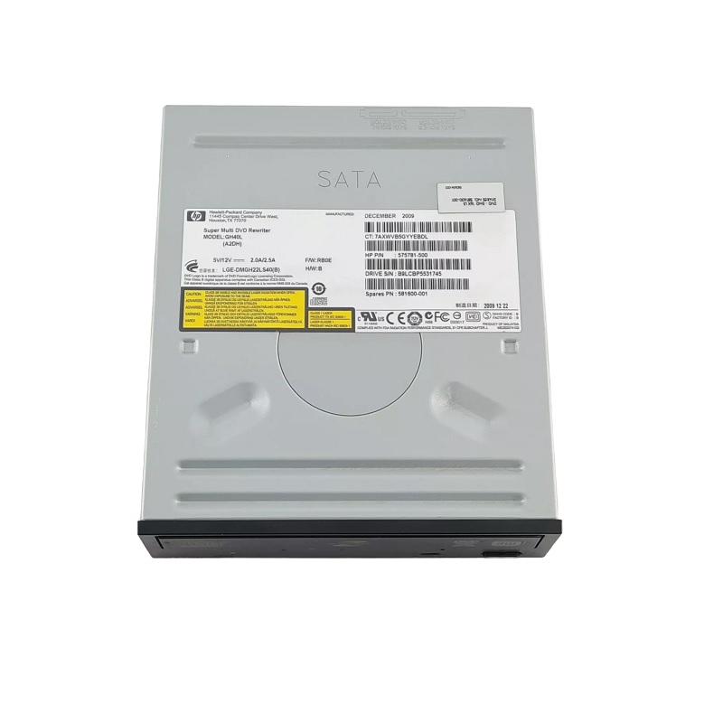 Gravador CD/DVD+-R/RW HP 5.25" Optical Drive Internal 16x SATA Lightscribe (575781-500, 581600-001, 690418-001, TS-H653)