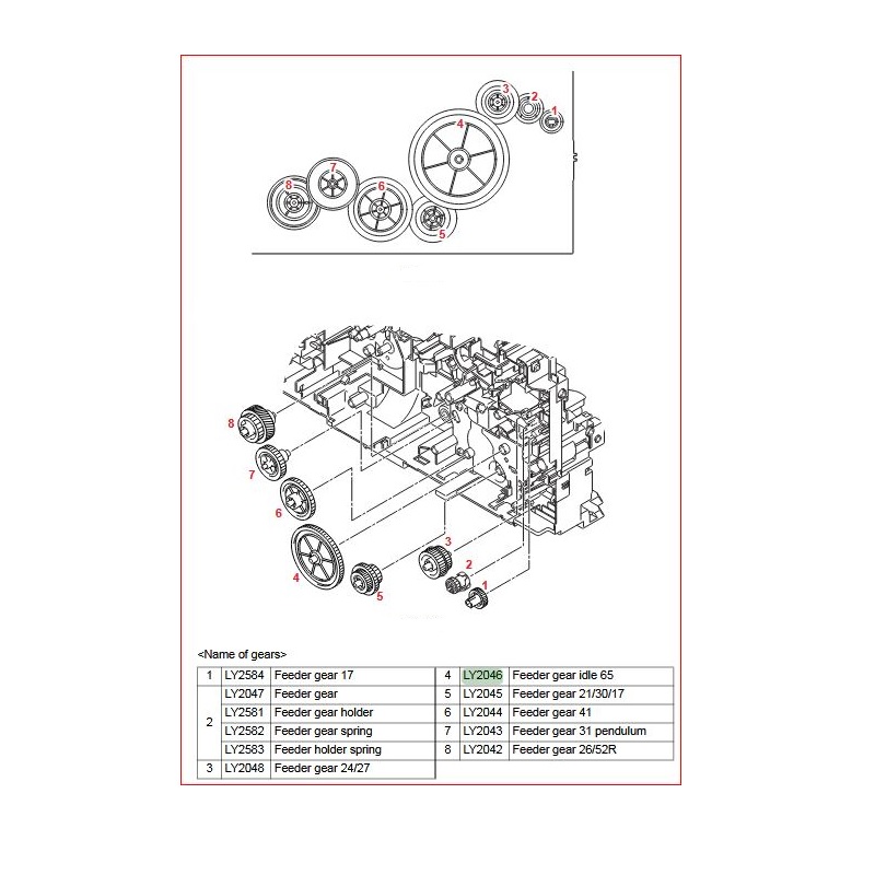 Roda dentada Brother T65 (LY2046)