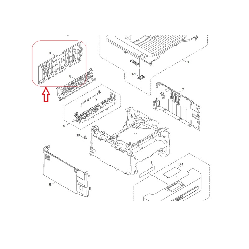 Tampa traseira Brother HL-2240, HL-2250, HL-2270 (LY2287, LY2287001)